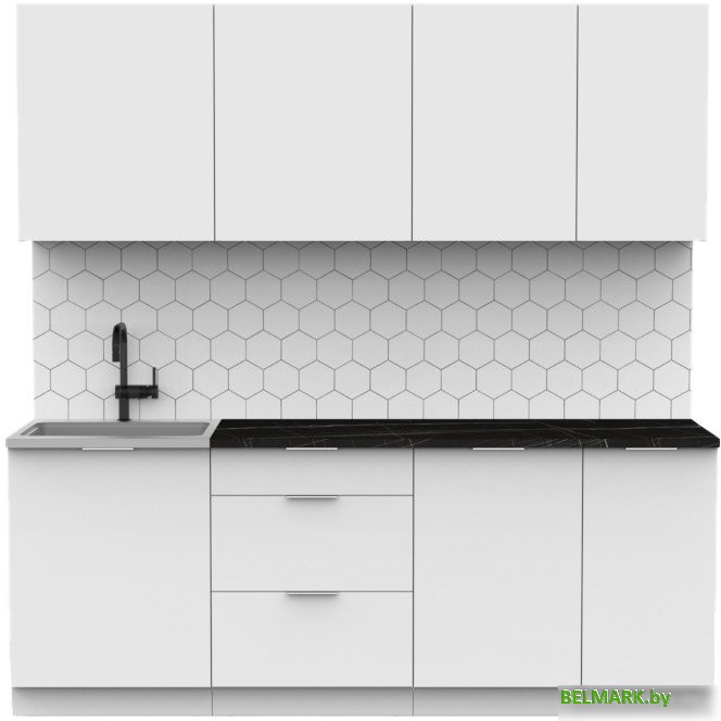 Готовая кухня Интермебель Микс Топ-6 2.1м (белый премиум/тунис) - фото