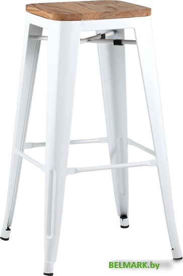 Табурет Stool Group TOLIX WOOD барный (белый) глянцевый - фото