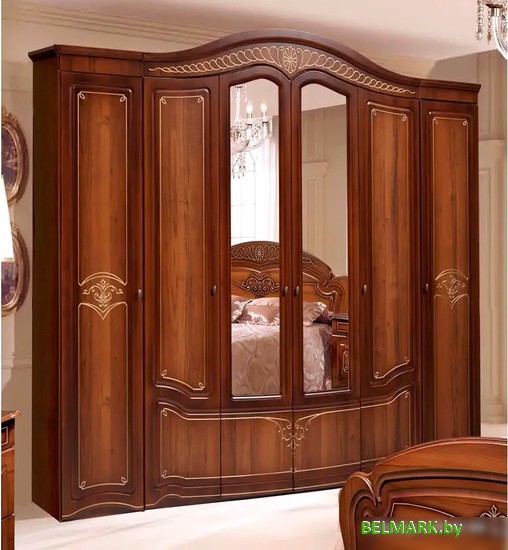 Шкаф распашной ФорестДекоГрупп Луиза 6.1 (орех) - фото