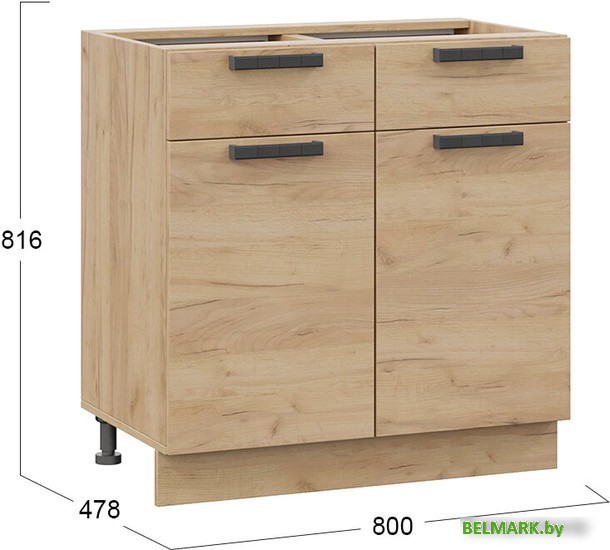 Шкаф напольный Трия Детройт 1Н8Я1 (дуб крафт золотой) - фото2