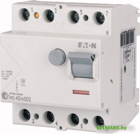 Устройство защитного отключения Eaton HNC-40/4/003 4P 40A 6kA 30mA АC 4M 194694 - фото