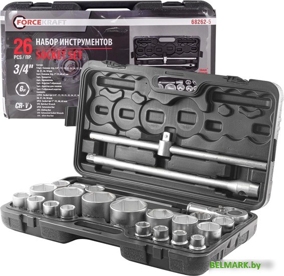 Универсальный набор инструментов ForceKraft FK-68262-5 (26 предметов) - фото