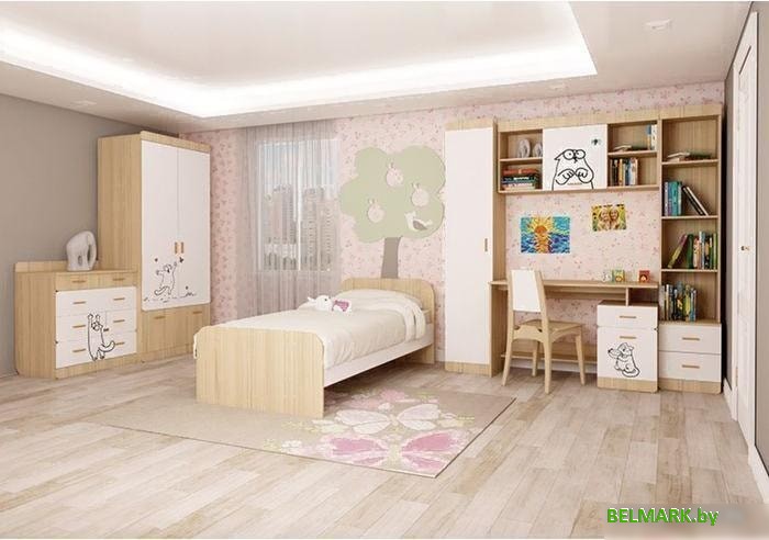 Стеллаж Аквилон Кот №5.2 (туя светлая/белый) - фото2