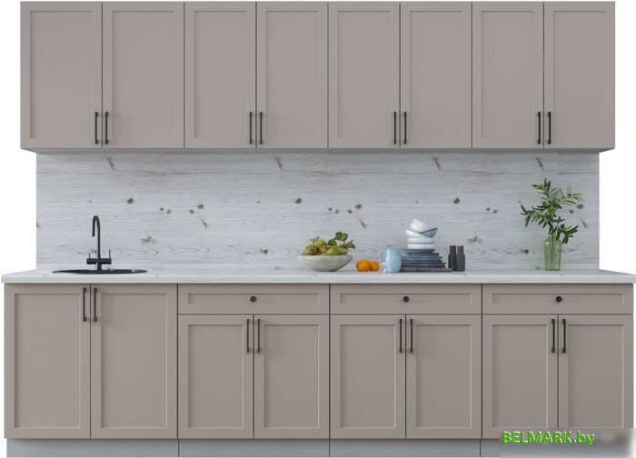 Готовая кухня Интерлиния Тренд 2.9А (луна/луна/бискайская сосна) - фото