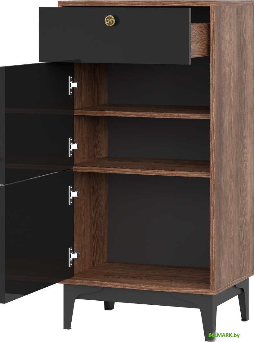 Тумба НК-Мебель Brass KM-4 (черный глянец) - фото2