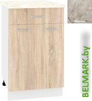 Шкаф напольный Кортекс-мебель Корнелия Лира НШ50р1ш (дуб сонома/марсель) - фото