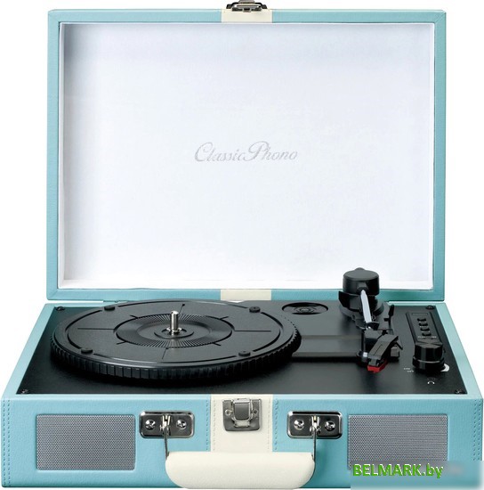 Виниловый проигрыватель Lenco TT-110 (голубой/белый) - фото