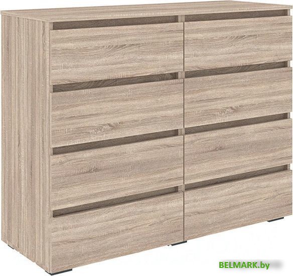 Комод Кортекс-мебель Бари 120 8ш (дуб сонома/дуб сонома/дуб сонома) - фото