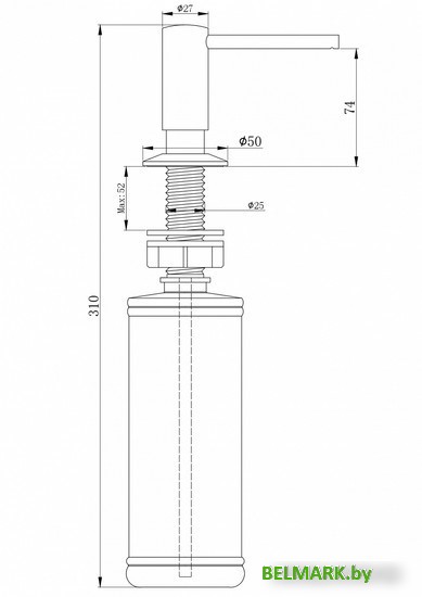Дозатор для жидкого мыла Paulmark Decus D004-401(AN) (черный/антрацит) - фото2