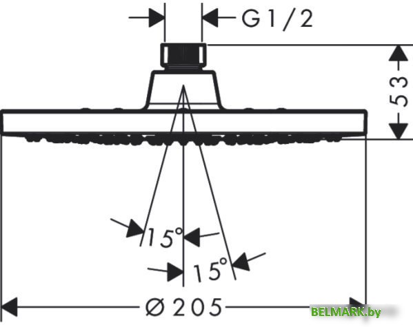 Верхний душ Hansgrohe Vernis Blend 26271670 (черный матовый) - фото2