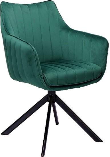 Стул с подлокотниками Signal Azalia Velvet (bluvel 78 зеленый/черный) - фото