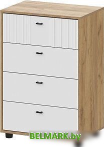 Комод SV-Мебель Милан 00-00108374 (дуб золотой/белый матовый) - фото2