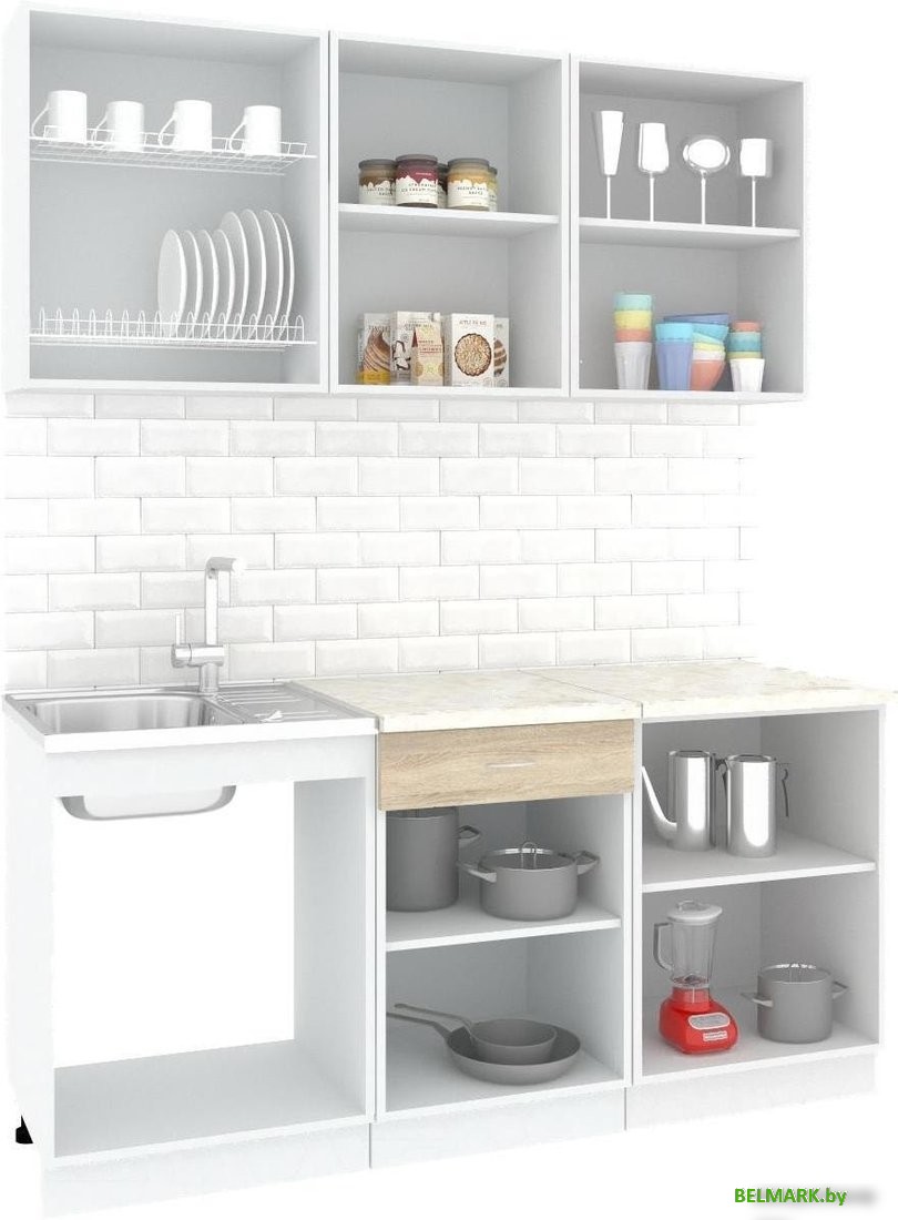 Готовая кухня Кортекс-мебель Корнелия Экстра 1.7м (дуб сонома/мадрид) - фото2