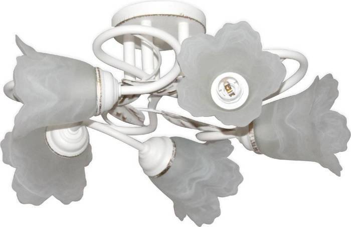 Припотолочная люстра Элетех Бонни 151 НПБ 01-5х60-153 Е14 1005404782 (белый/золото) - фото