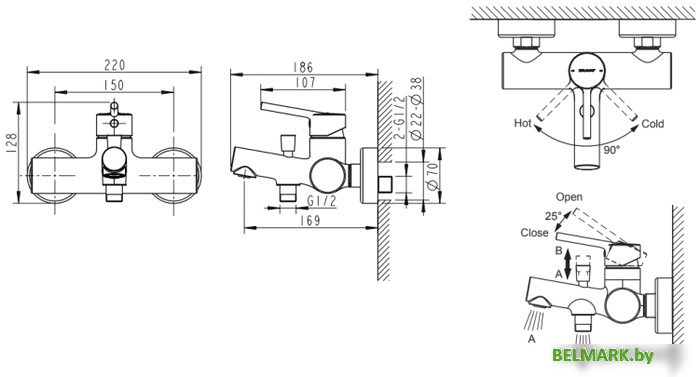 Смеситель Bravat Palace F6172217CP-01-RUS - фото2
