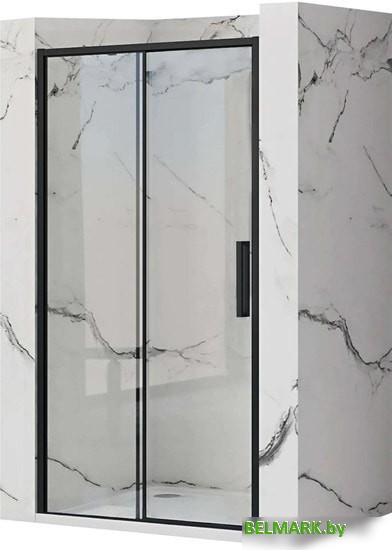 Душевая дверь Rea Rapid Slide 140 (черный/прозрачное стекло) - фото