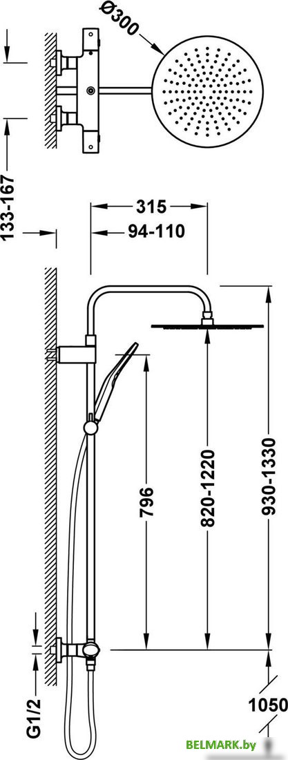 Душевая система Tres Loft 19038705NM - фото2