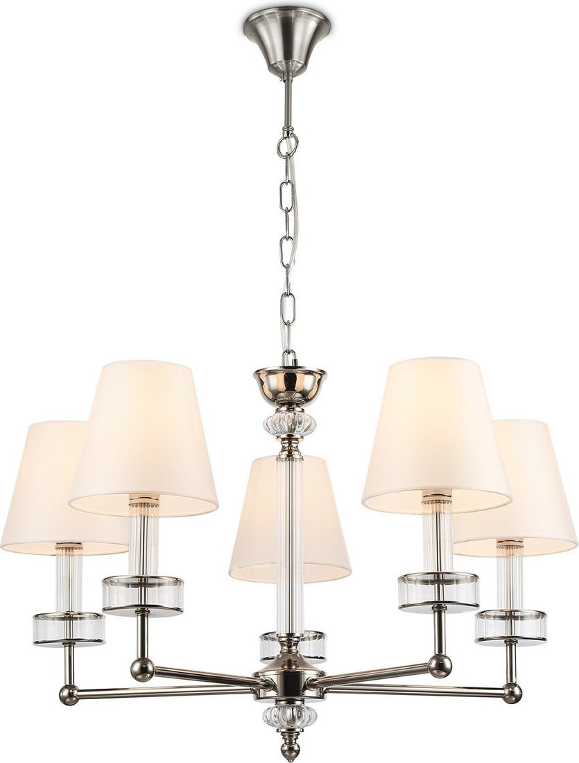 Подвесная люстра Ambrella LH71001/5 BN/WH (никель/белый) - фото