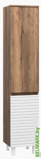 Brevita Шкаф-пенал Dakota 35 DAK-050350-19/01Л (белый/темное дерево) - фото