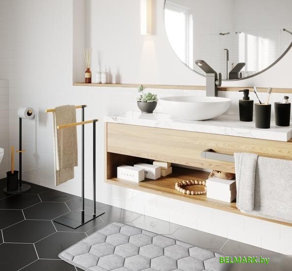 Держатель для полотенца Bisk Plain 07617 (черный) - фото2