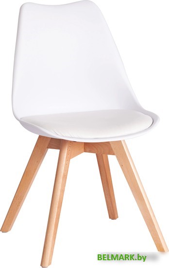Стул TetChair Tulip дерево/пластик/экокожа (белый) - фото