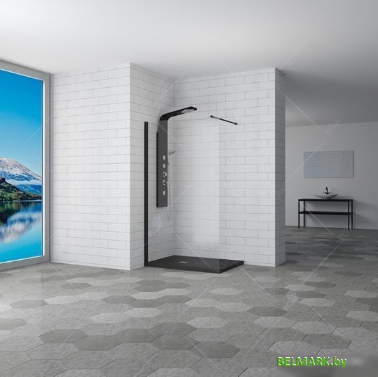 Душевая стенка RGW WA-010B 70 (черный/прозрачное стекло) - фото2