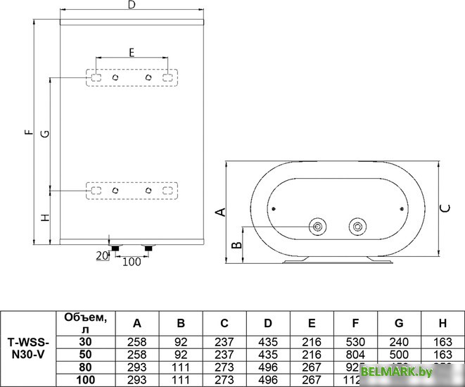 Накопительный электрический водонагреватель Timberk Optima T-WSS50-FS47-V - фото2