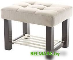 Банкетка AMC Lux 4 с полкой ткань коричневый/бежевый/бежевый 4.2Б60233 - фото