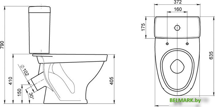 Унитаз Santeri Форвард крап на белом [1.P205.2.S01.00B.F] - фото2