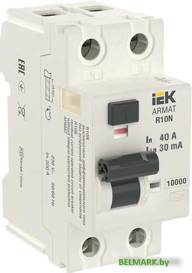 Дифференциальный автомат IEK 2P 40А 30мА тип A AR-R10N-2-040A030 - фото