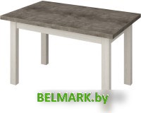 Кухонный стол Senira Кастусь 120-160x75 (бетон/белый) - фото