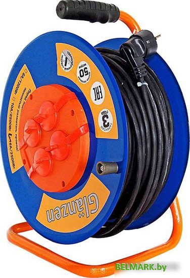 Удлинитель Glanzen EB-50-009 (50 м, оранжевый) - фото