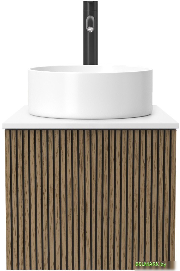 ЗОВ Тумба под умывальник Кито 50 K50LW0MRMC-LDSPWС0 (белый/тростник) - фото2