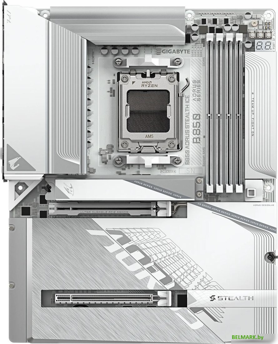 Материнская плата Gigabyte B850 Aorus Stealth Ice - фото