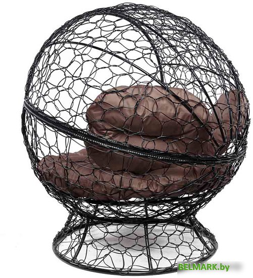 Кресло M-Group Апельсин 11520405 (черный ротанг/коричневая подушка) - фото2