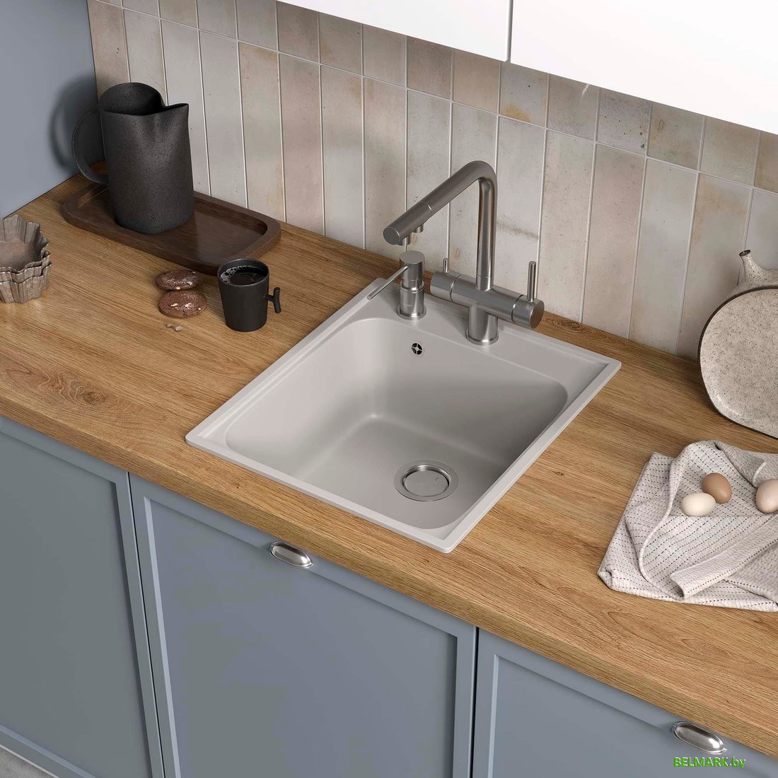Кухонная мойка Reflexion Quadra RF0243GR - фото