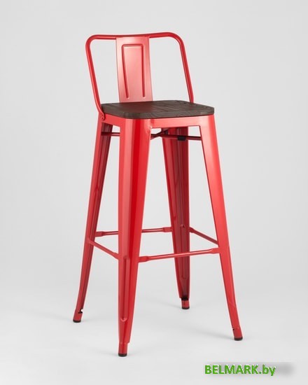 Стул Stool Group TOLIX WOOD со спинкой барный (красный) глянцевый - фото2