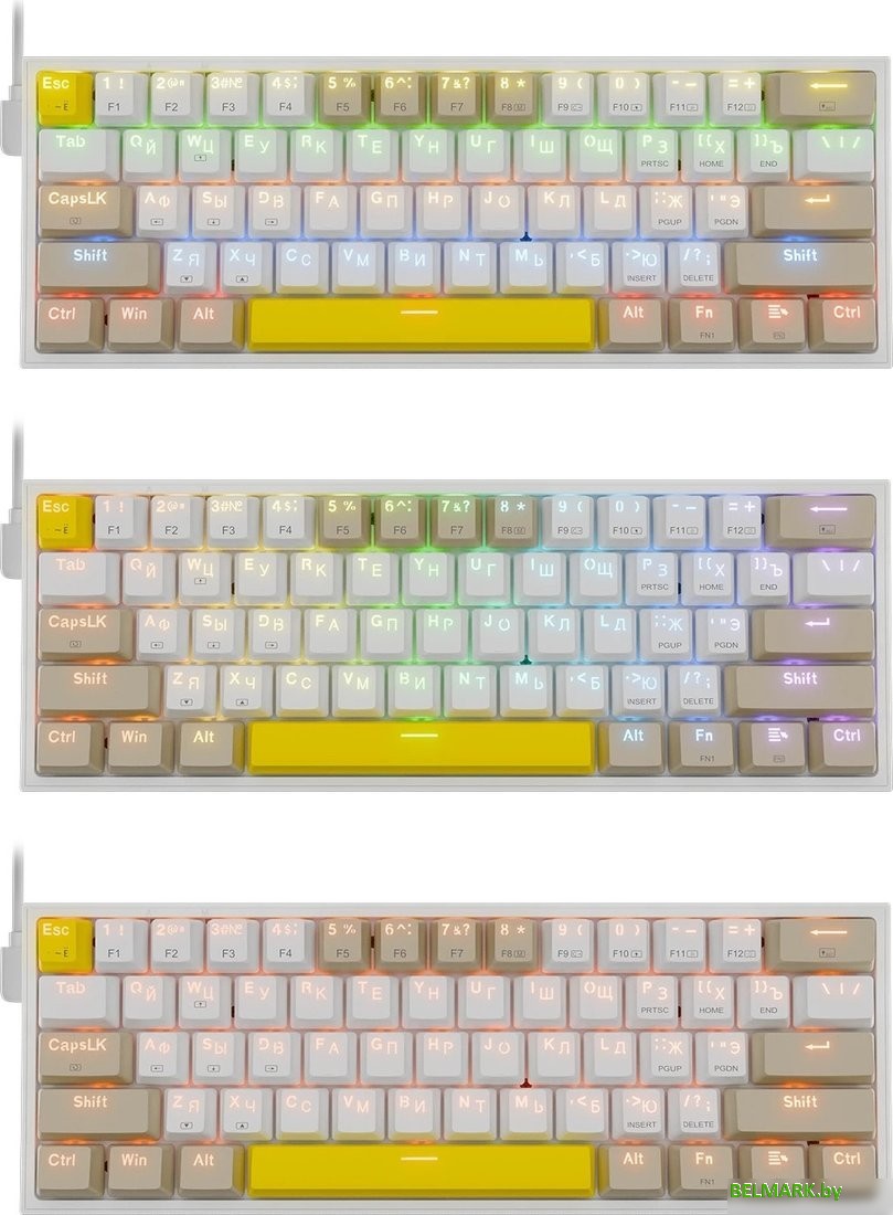 Клавиатура Redragon Fizz (Redragon Red, белый/бежевый) - фото2