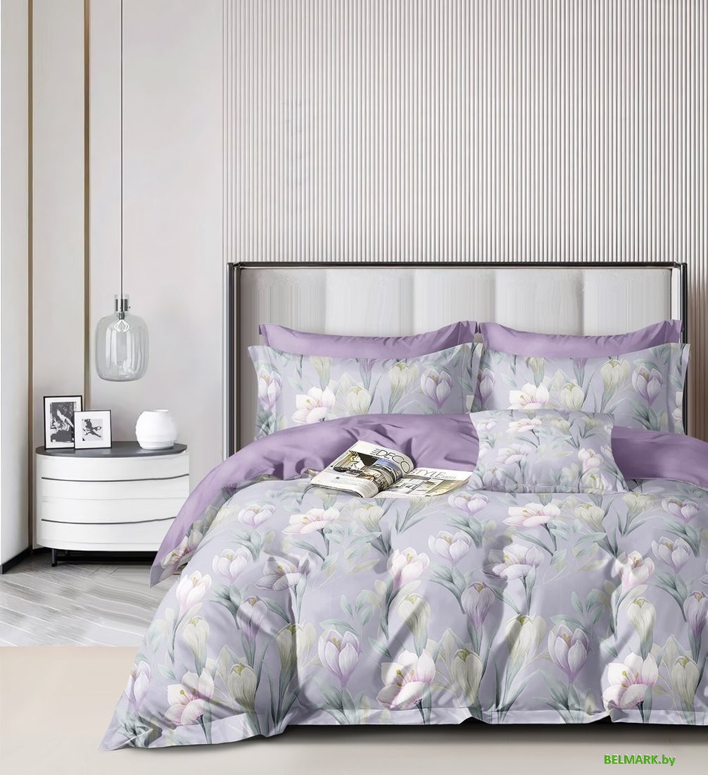 Постельное белье Реноме Евро Оливковая коллекция. Простыня на резинке УУ 6795 (поплин) - фото