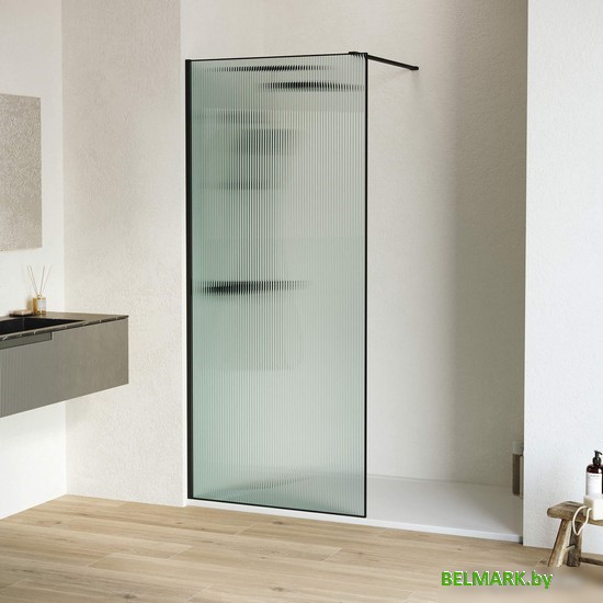 Душевая стенка RGW WA-08B 06100807-154 70 (черный/ребристое стекло) - фото