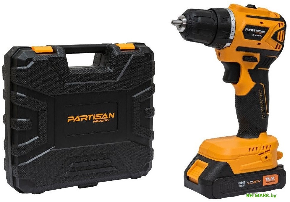Дрель-шуруповерт Partisan AD-2155BL (с 2-мя АКБ, кейс) - фото