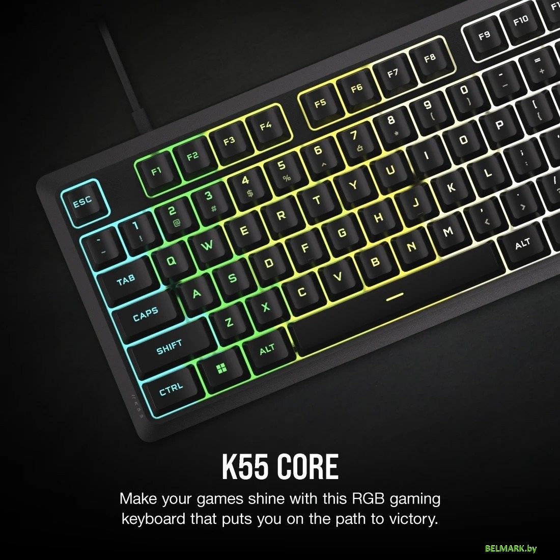 Клавиатура Corsair K55 Core RGB (черный, нет кириллицы) - фото2