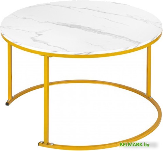 Журнальный столик El Casa 240323 (белый мрамор) - фото