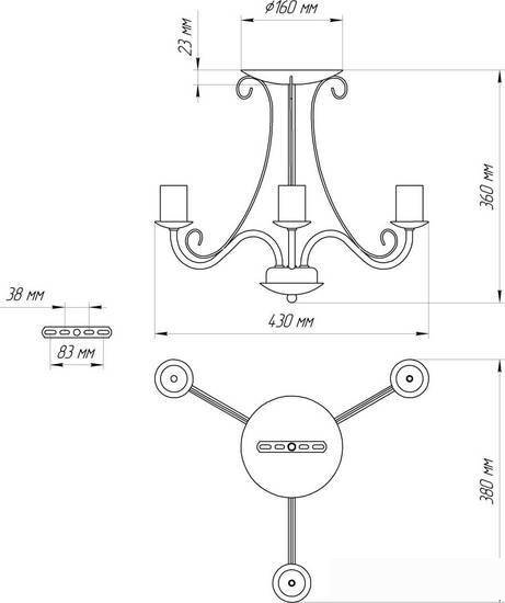 Люстра средней высоты Элетех Классик 131 НПБ 01-3х60-201 Е27 1005404787 (белый муар) - фото2