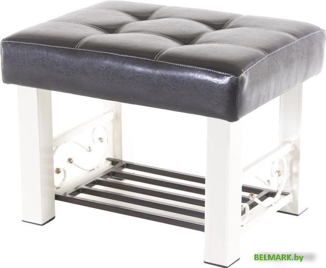 Банкетка AMC Lux 5 с полкой кожзам бежевый/коричневый/коричневый 5.1Б60322 - фото