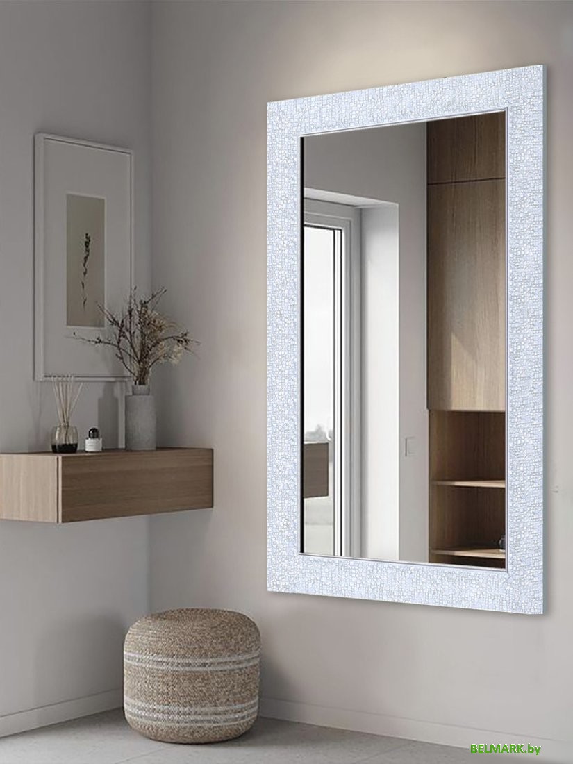 Зеркало Декарт Настенное в раме 8Л1319 (белый перламутр) - фото2