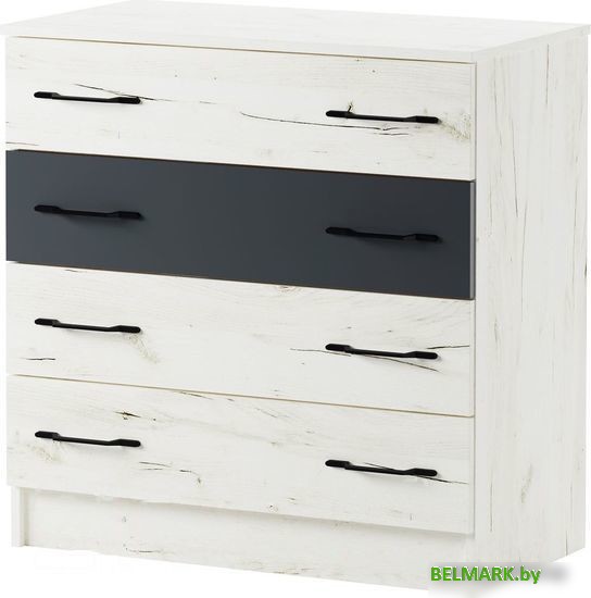Комод Памир Беатрис К800 (крафт белый/антрацит) - фото