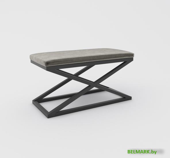 Банкетка Hype Mebel Трингл (черный/серый) - фото