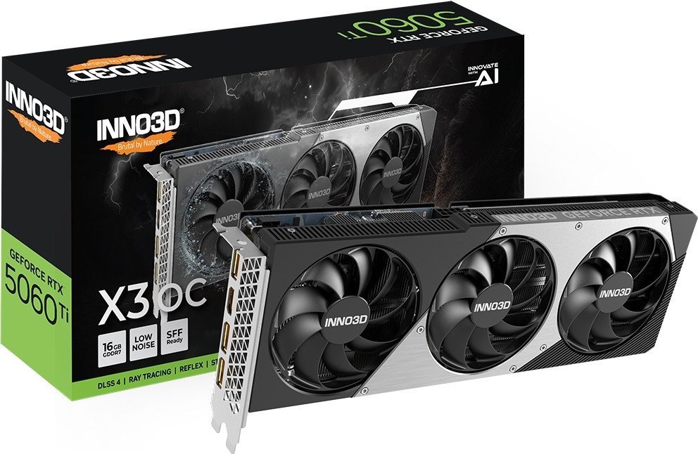 Видеокарта Inno3D GeForce RTX 5060 Ti 16GB Twin X3 OC N506T3-16D7X-191073L - фото2