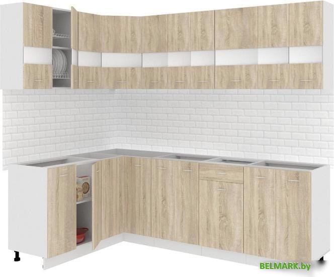 Угловая кухня Кортекс-мебель Корнелия Экстра 1.5x2.4 без столешницы (дуб сонома) - фото